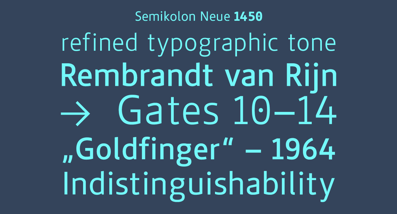 Semikolon Plus Schriftmerkmale