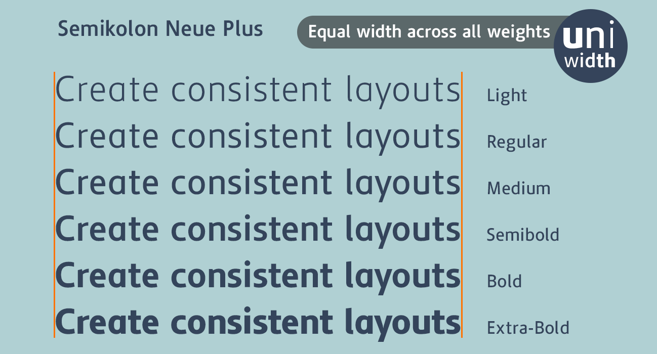 Semikolon Plus Schriftmerkmale