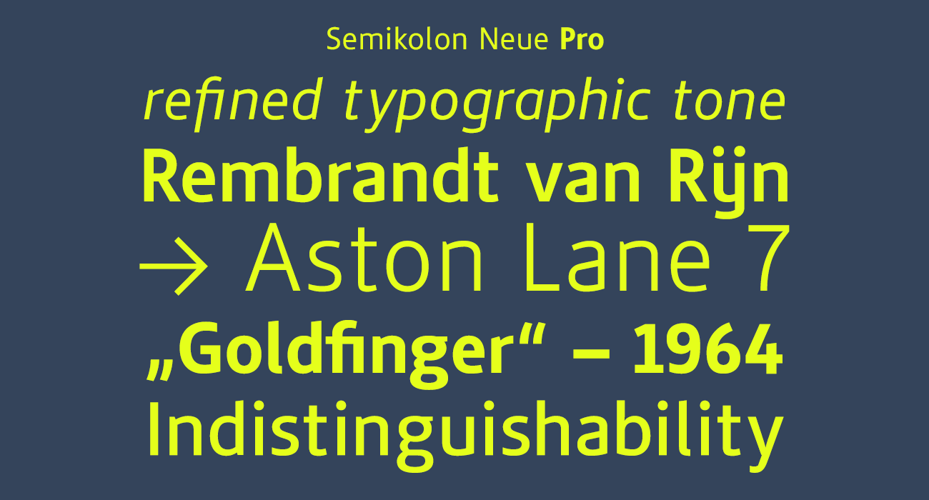 Semikolon Neue Pro Schriftmerkmale